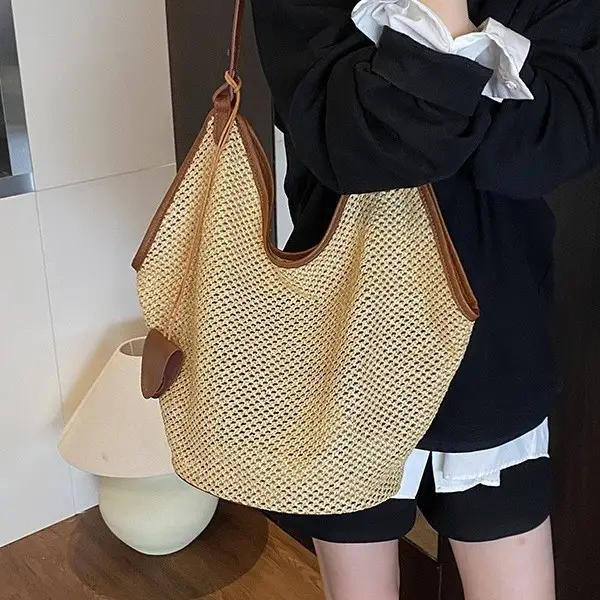 Women Crossbody Tote Bag Woven Mesh Summer 2026