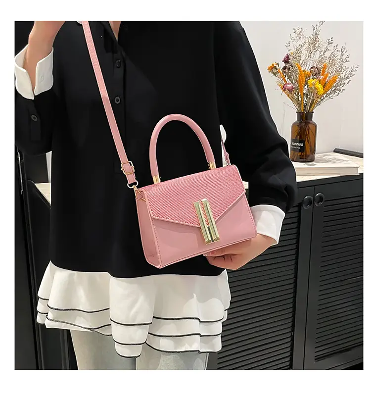 Green White Square Shoulder Bag for Women — feature 17