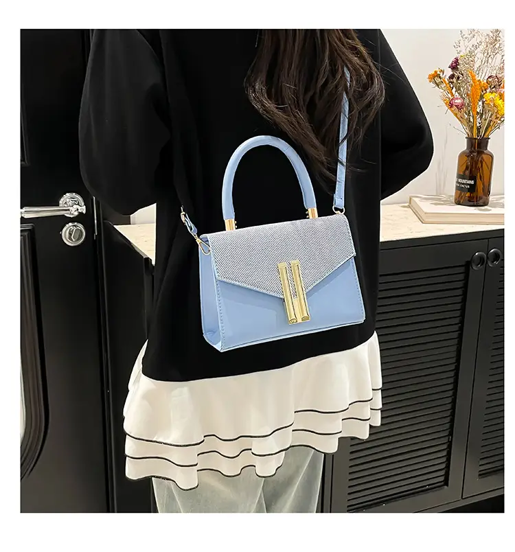 Green White Square Shoulder Bag for Women — feature 27