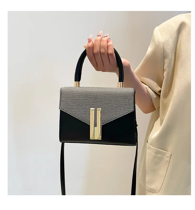 Green White Square Shoulder Bag for Women — feature 28