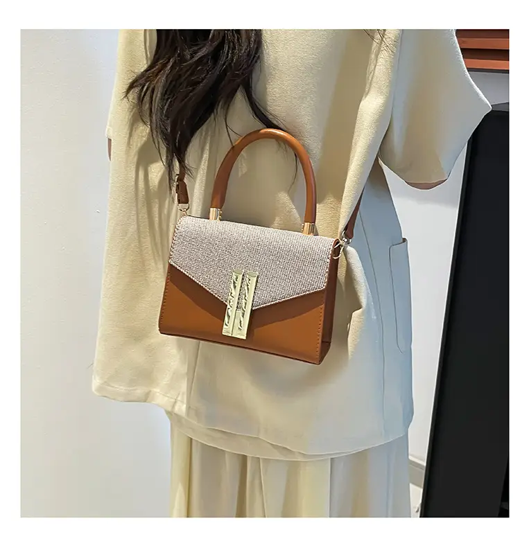 Green White Square Shoulder Bag for Women — feature 35