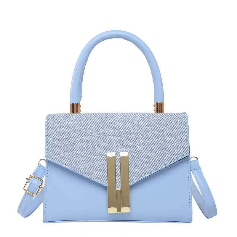 Green White Square Shoulder Bag for Women - Image 5