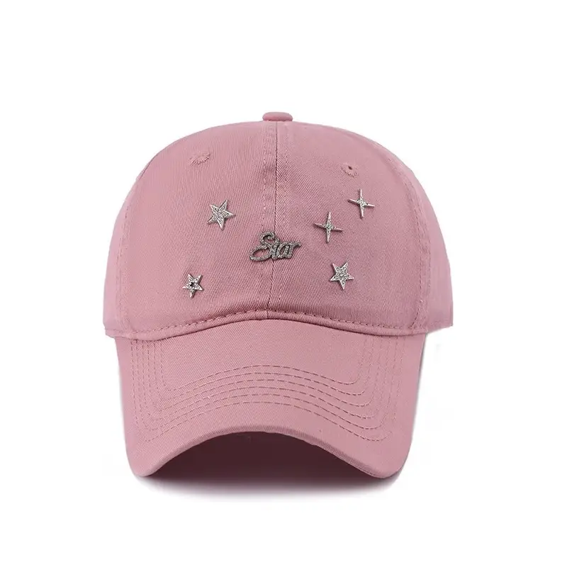 Women White Star Embroidered Baseball Cap - Image 13