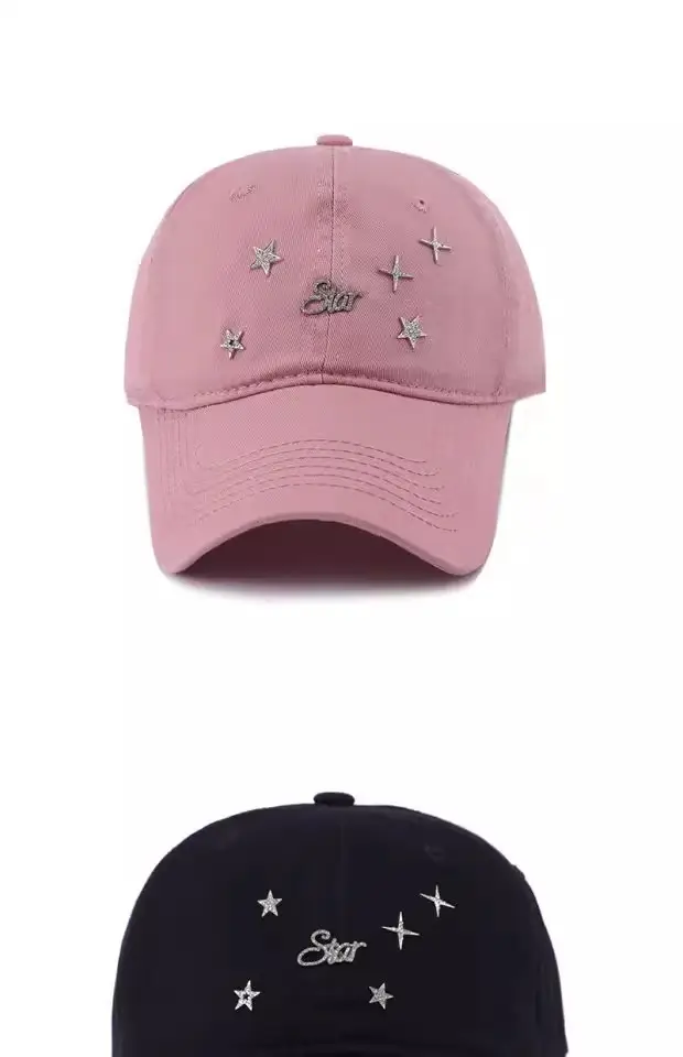 Women White Star Embroidered Baseball Cap — feature 8