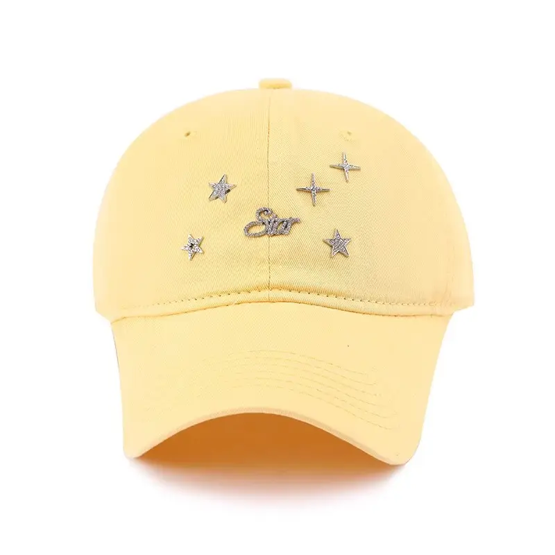 Women White Star Embroidered Baseball Cap - Image 3