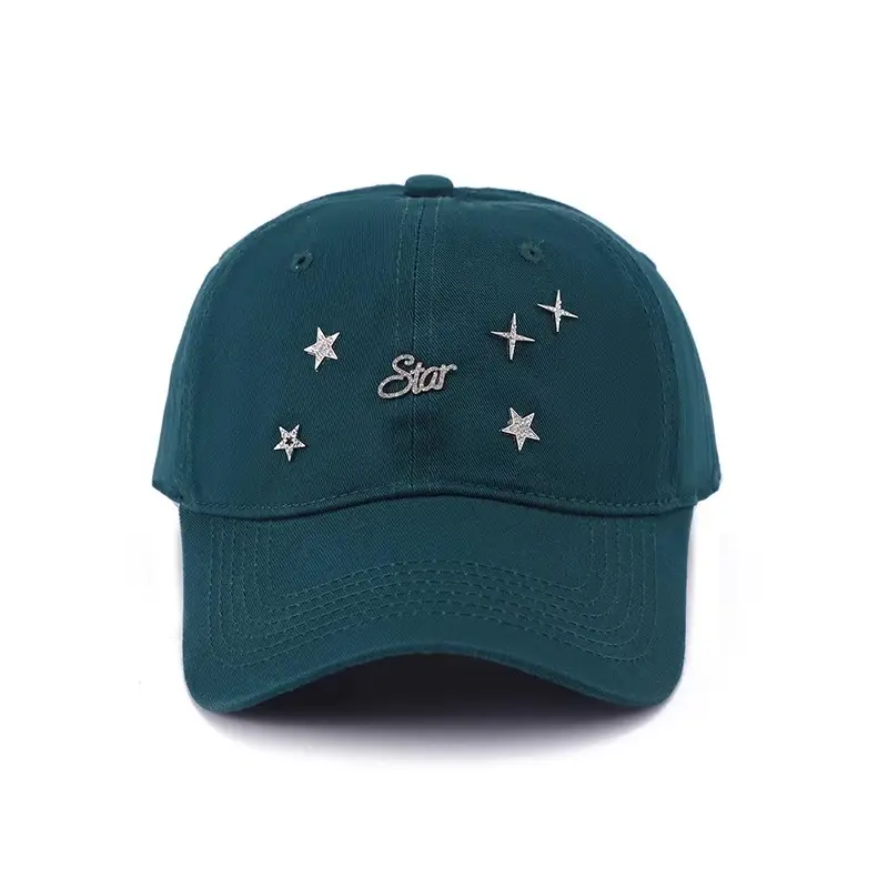 Women White Star Embroidered Baseball Cap - Image 4