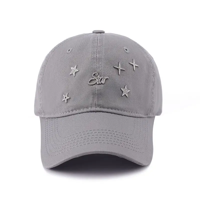 Women White Star Embroidered Baseball Cap - Image 6