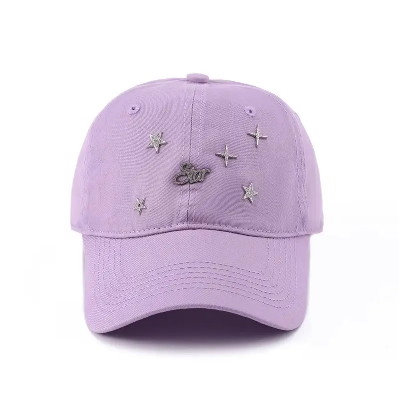 Women White Star Embroidered Baseball Cap - Image 9
