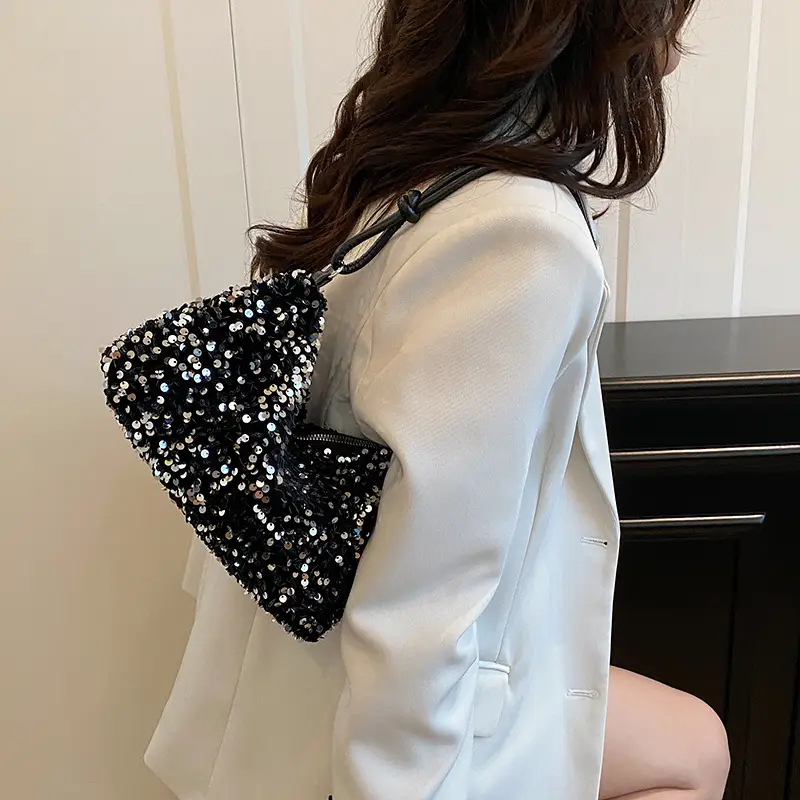 Black Sequin Crossbody Bag for Women 2025 - Image 5