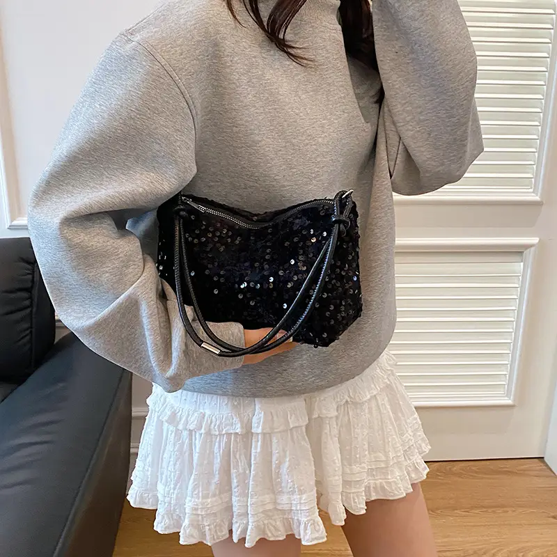 Black Sequin Crossbody Bag for Women 2025 - Image 6
