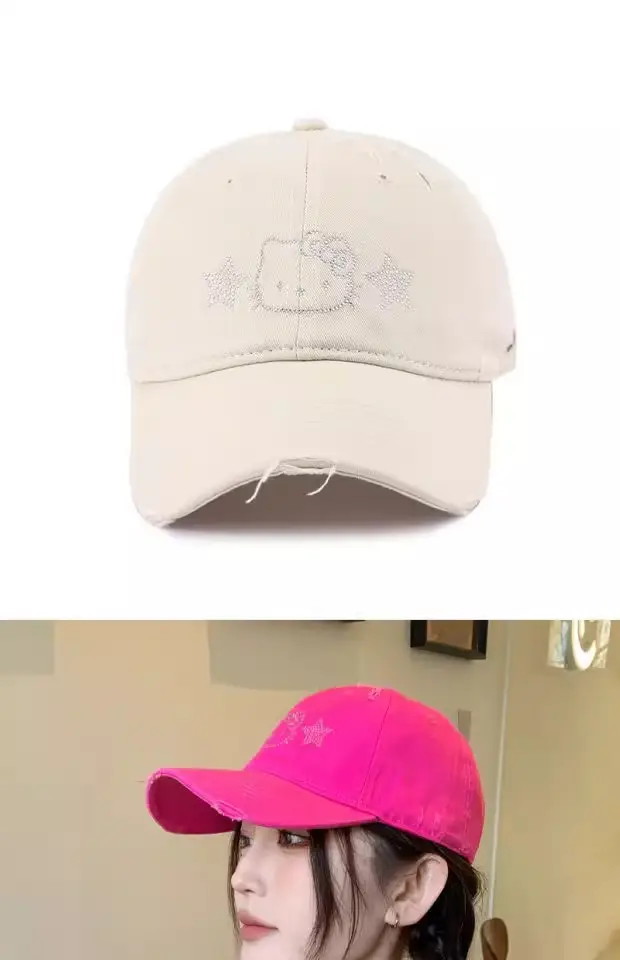 Hello Kitty Embroidered Black Baseball Cap for Women — feature 1