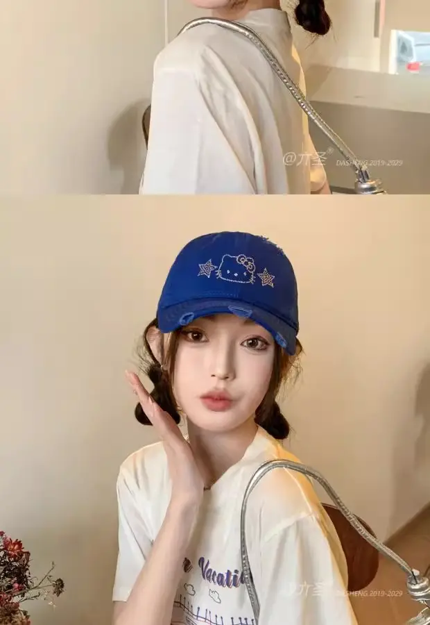 Hello Kitty Embroidered Black Baseball Cap for Women — feature 4