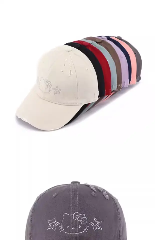 Hello Kitty Embroidered Black Baseball Cap for Women — feature 5