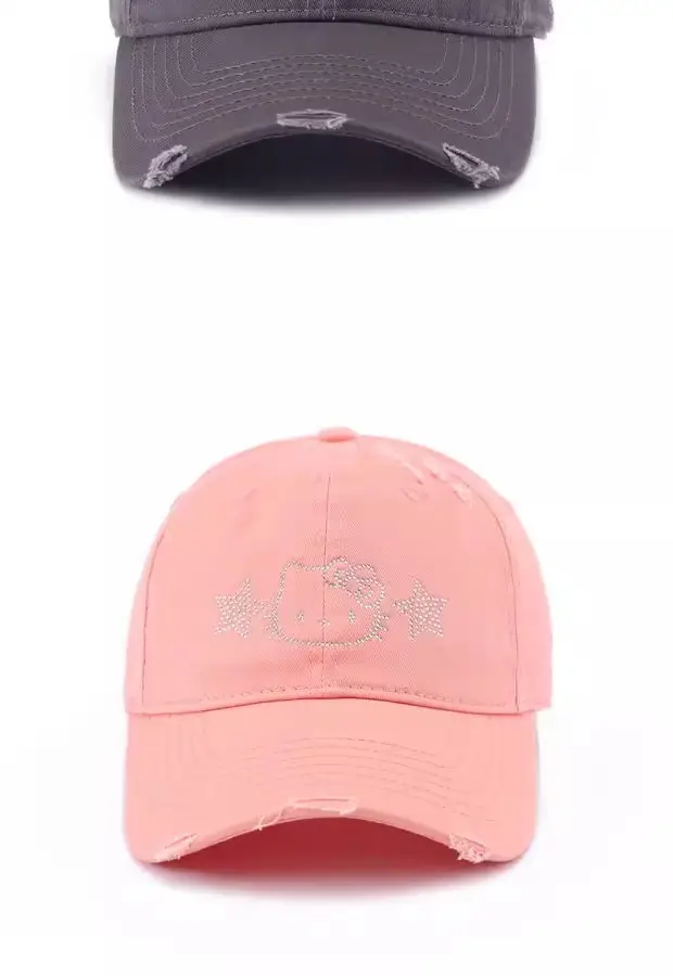 Hello Kitty Embroidered Black Baseball Cap for Women — feature 6