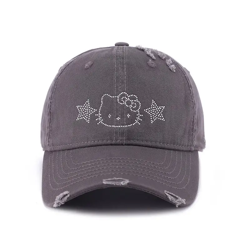 Hello Kitty Embroidered Black Baseball Cap for Women - Image 5