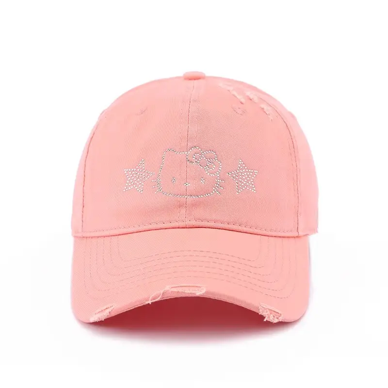 Hello Kitty Embroidered Black Baseball Cap for Women - Image 6