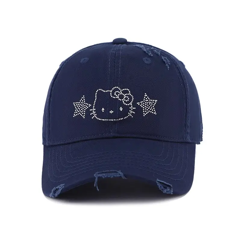 Hello Kitty Embroidered Black Baseball Cap for Women - Image 7