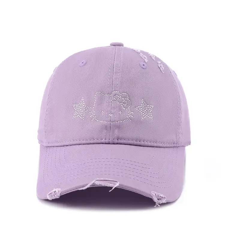 Hello Kitty Embroidered Black Baseball Cap for Women - Image 8