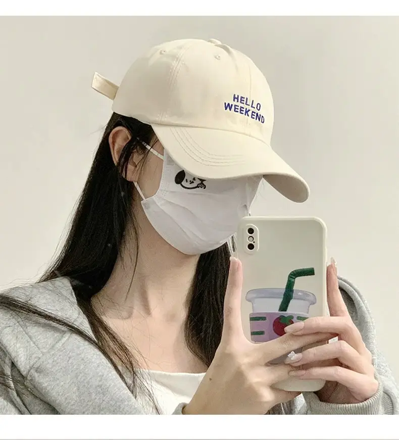 Brown "Hello Weekend" Baseball Cap for Women — feature 12