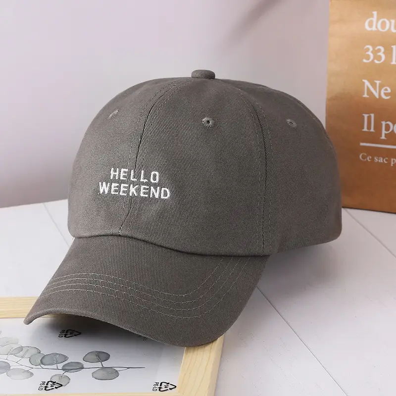 Brown "Hello Weekend" Baseball Cap for Women - Image 3