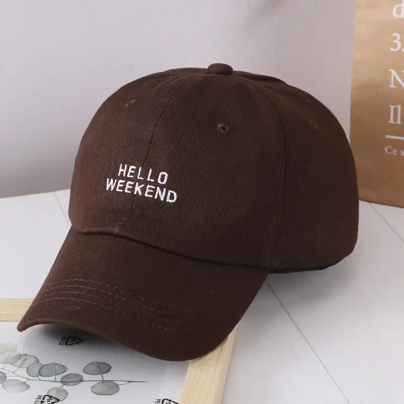 Brown "Hello Weekend" Baseball Cap for Women - Image 4