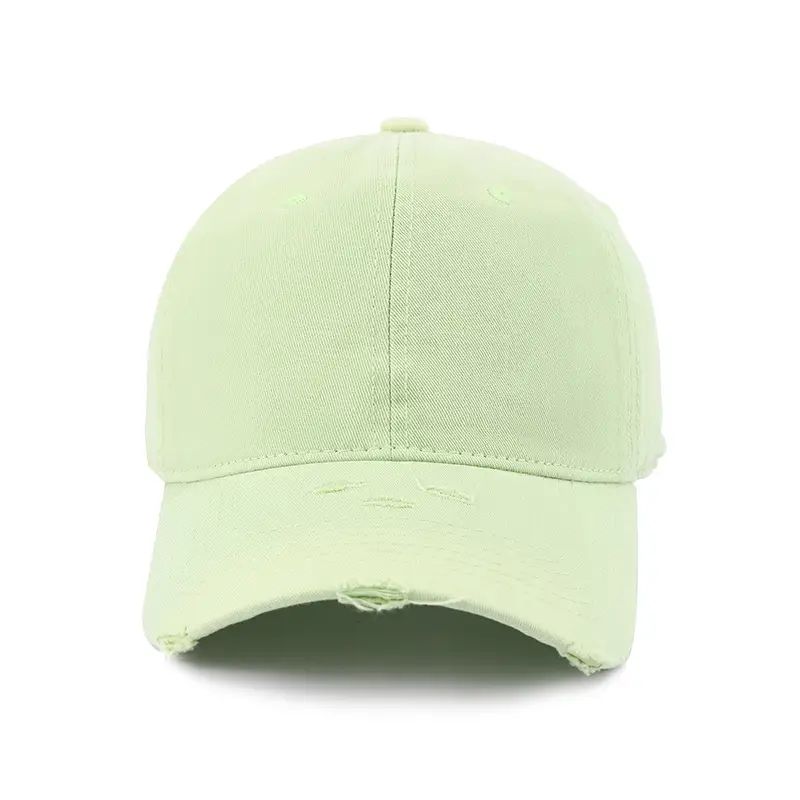 Women Distressed Duckbill Cap Mint Green Wide Brim — feature 2