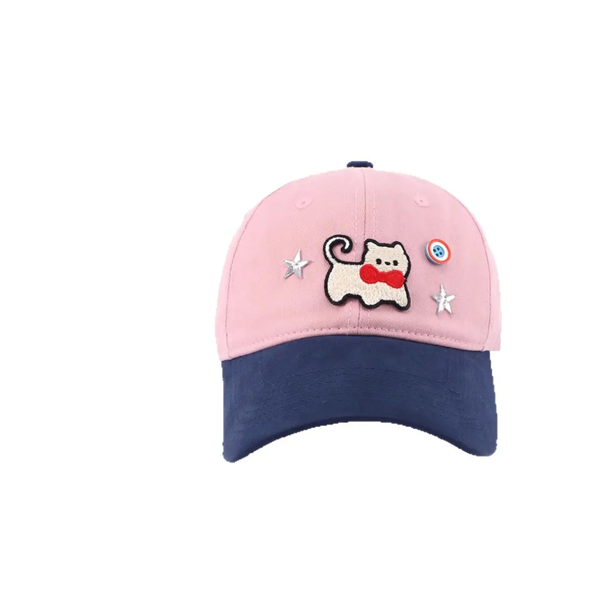 Women Cat Print Baseball Cap Spring Autumn Face Slimming Wide Bristle