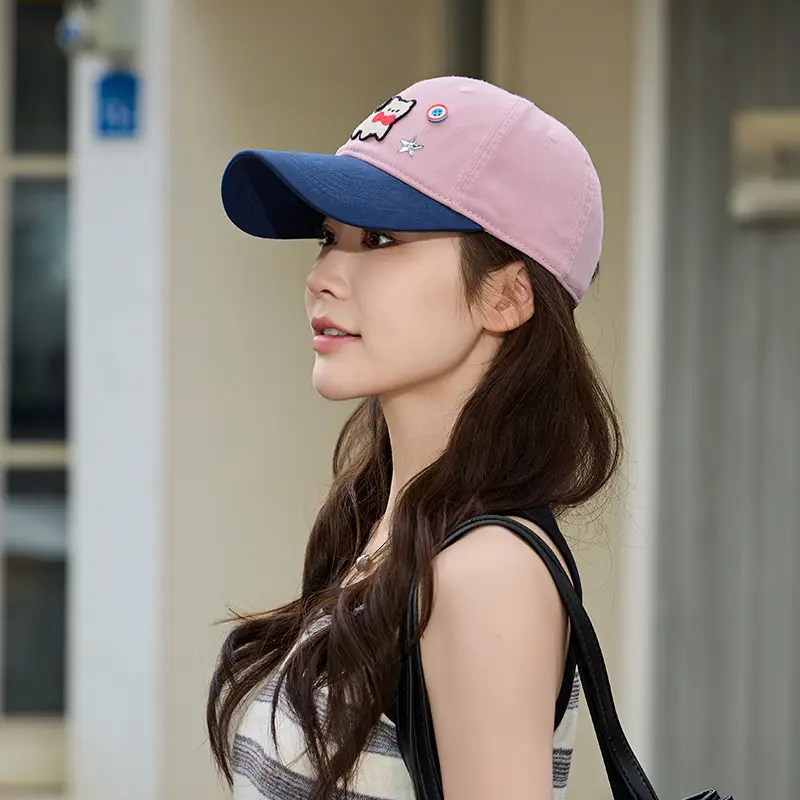 Women Cat Print Baseball Cap Spring Autumn Face Slimming Wide Bristle — feature 12