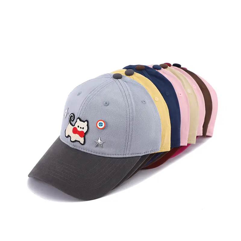 Women Cat Print Baseball Cap Spring Autumn Face Slimming Wide Bristle — feature 20