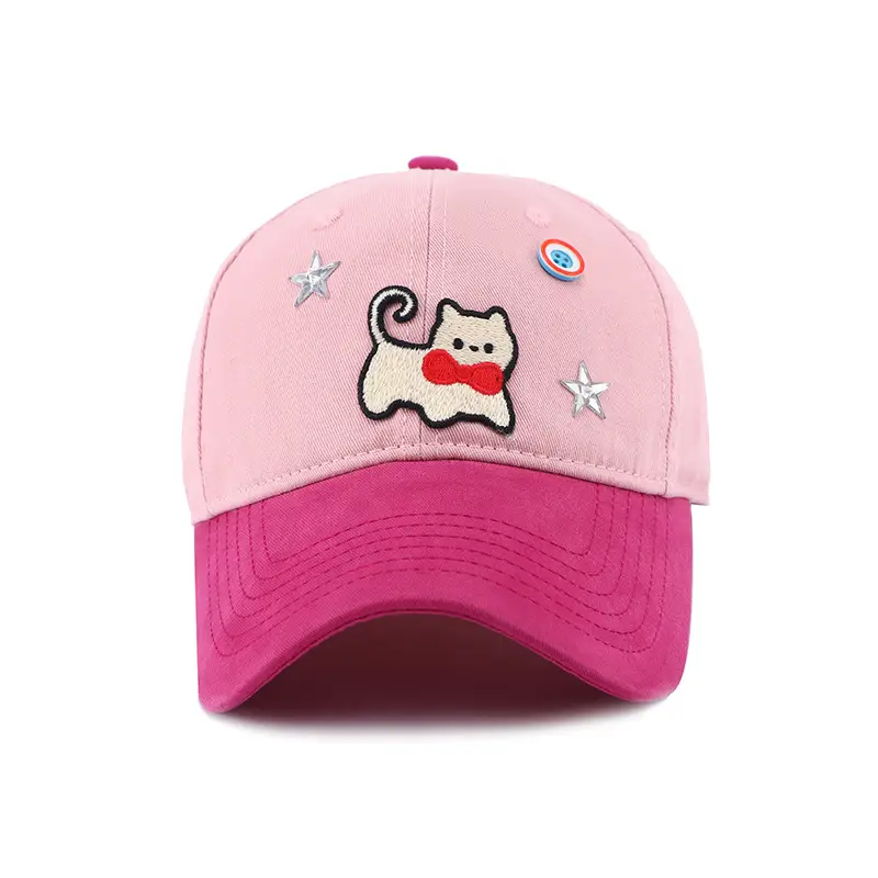 Women Cat Print Baseball Cap Spring Autumn Face Slimming Wide Bristle — feature 21