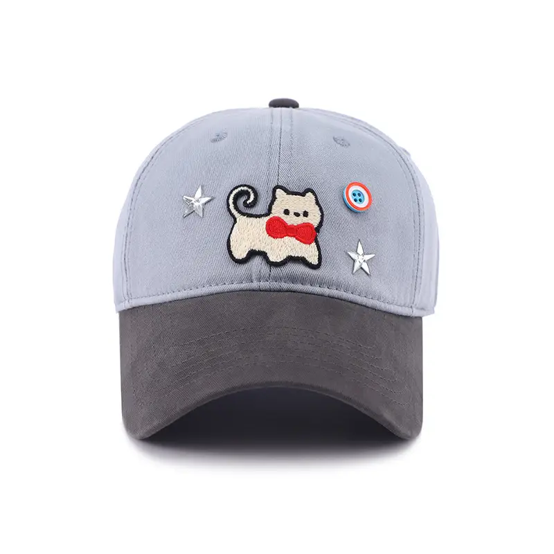 Women Cat Print Baseball Cap Spring Autumn Face Slimming Wide Bristle — feature 22