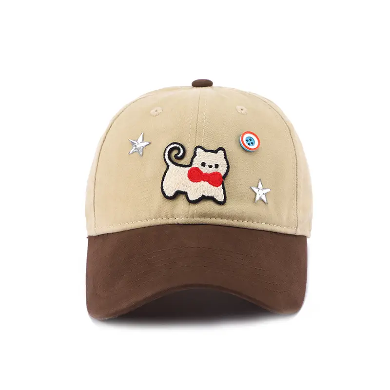 Women Cat Print Baseball Cap Spring Autumn Face Slimming Wide Bristle — feature 26
