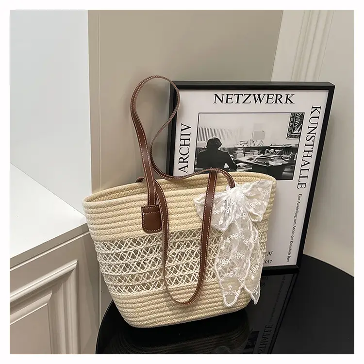 2025 Woven Silk Scarf Zipper Tote Bag Large Capacity — feature 13