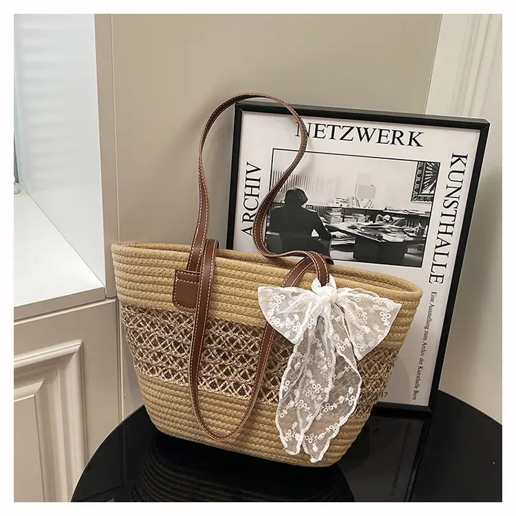 2025 Woven Silk Scarf Zipper Tote Bag Large Capacity — feature 14