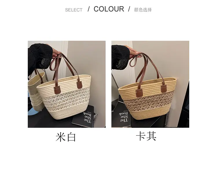 2025 Woven Silk Scarf Zipper Tote Bag Large Capacity — feature 5