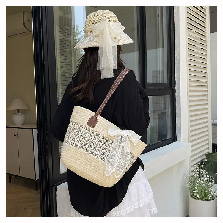 2025 Woven Silk Scarf Zipper Tote Bag Large Capacity — feature 9