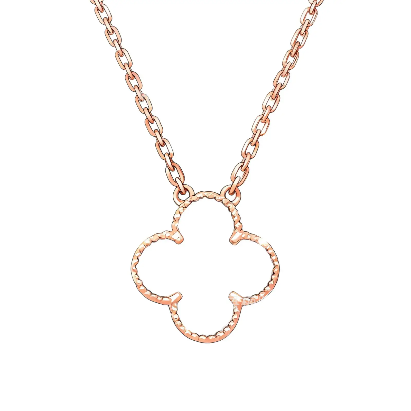 Four-Leaf Clover Necklace for Women 18K Gold Rose Gold