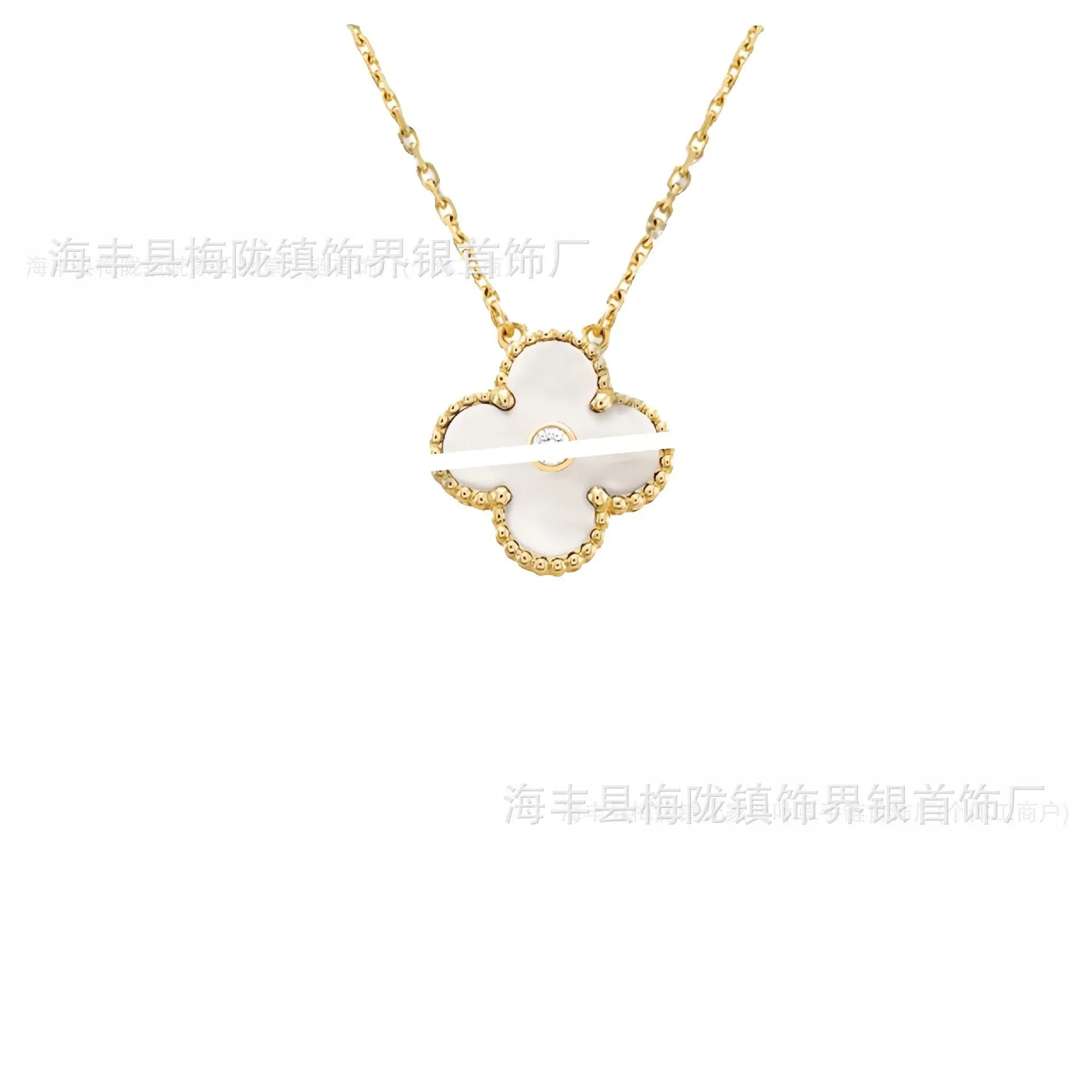 Four-Leaf Clover Necklace for Women 18K Gold Rose Gold