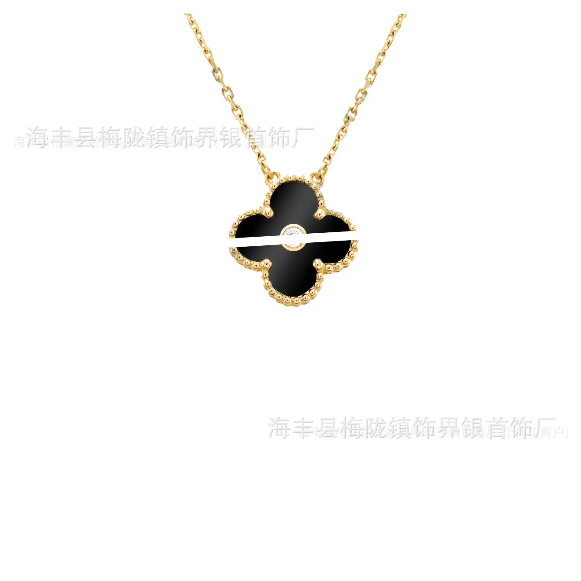 Four-Leaf Clover Necklace for Women 18K Gold Rose Gold