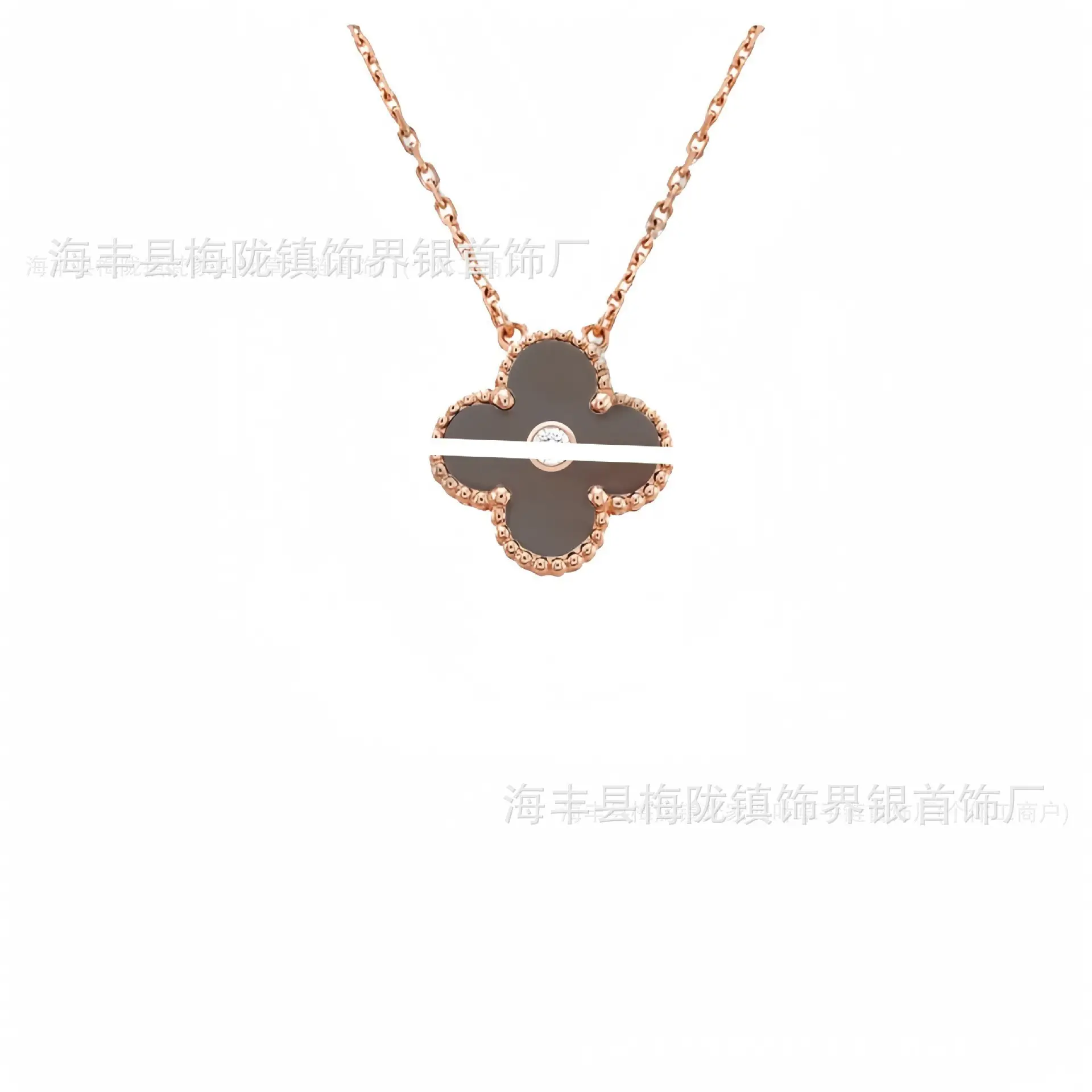 Four-Leaf Clover Necklace for Women 18K Gold Rose Gold