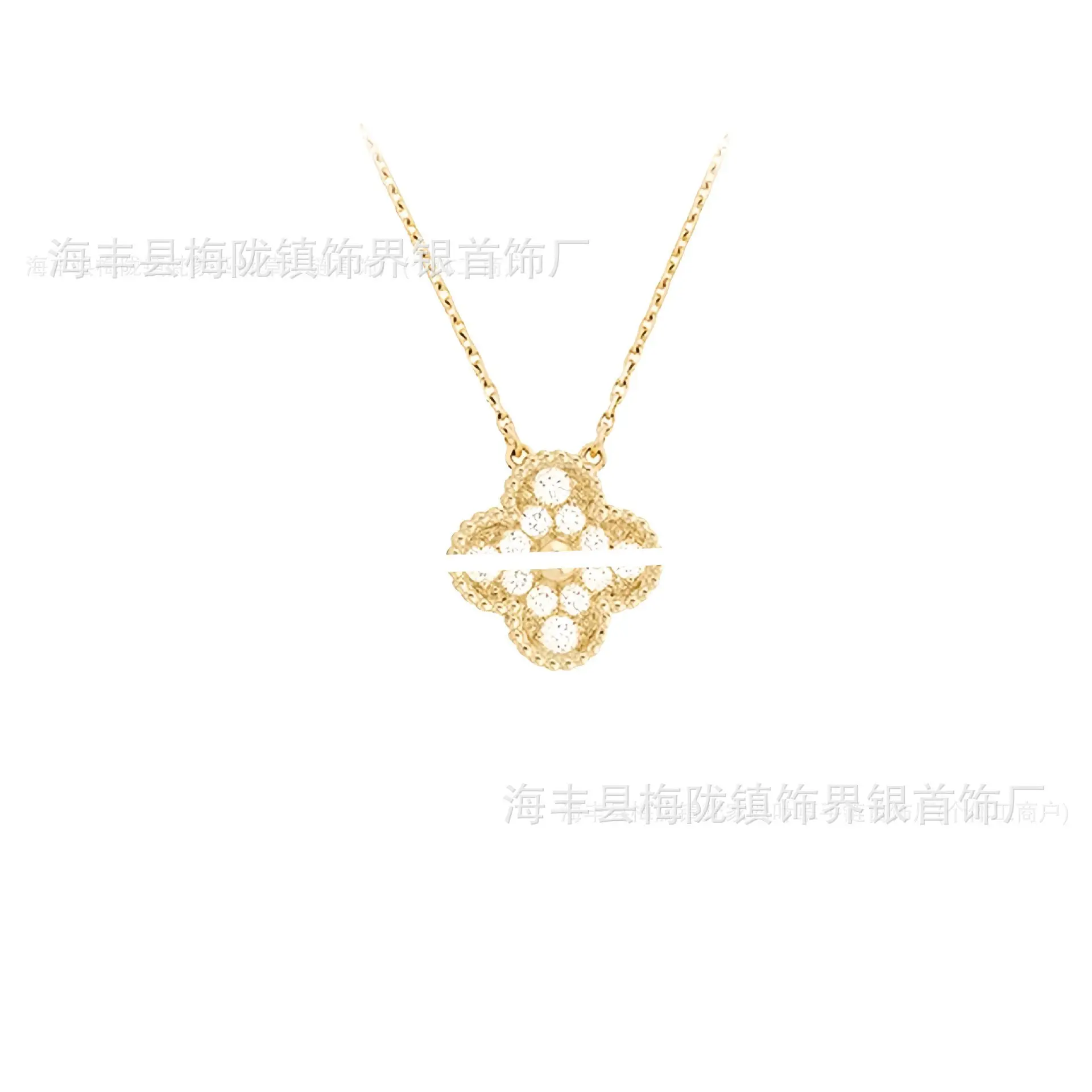 Four-Leaf Clover Necklace for Women 18K Gold Rose Gold