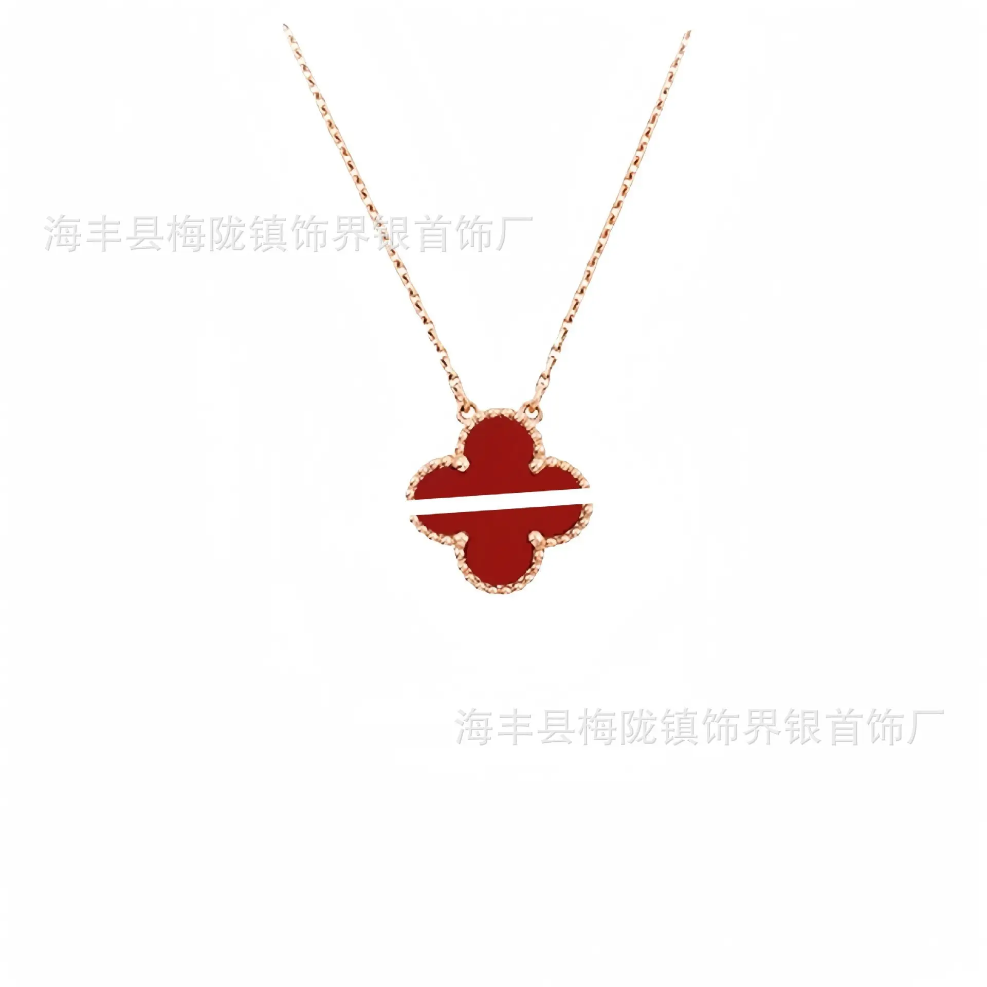 Four-Leaf Clover Necklace for Women 18K Gold Rose Gold