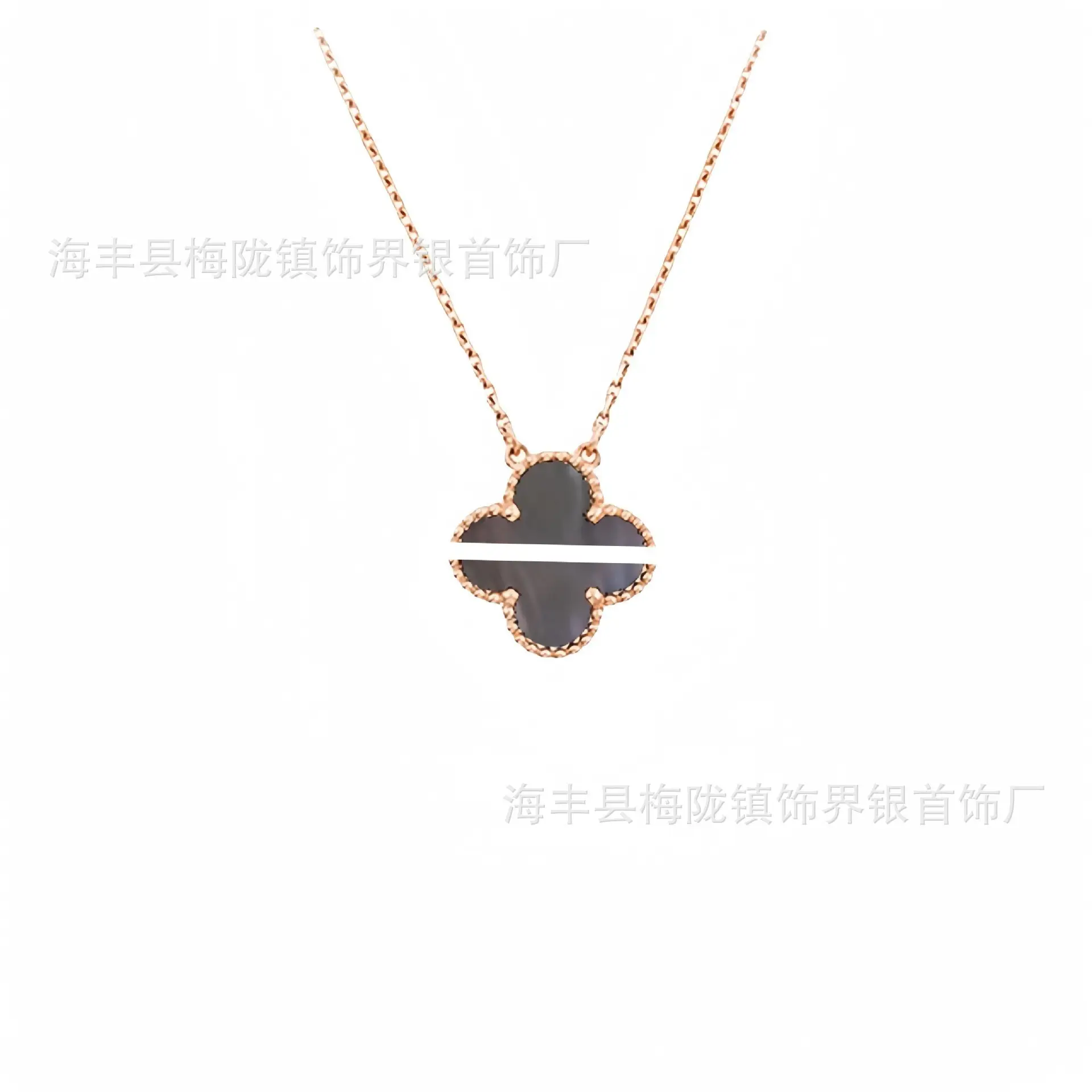 Four-Leaf Clover Necklace for Women 18K Gold Rose Gold