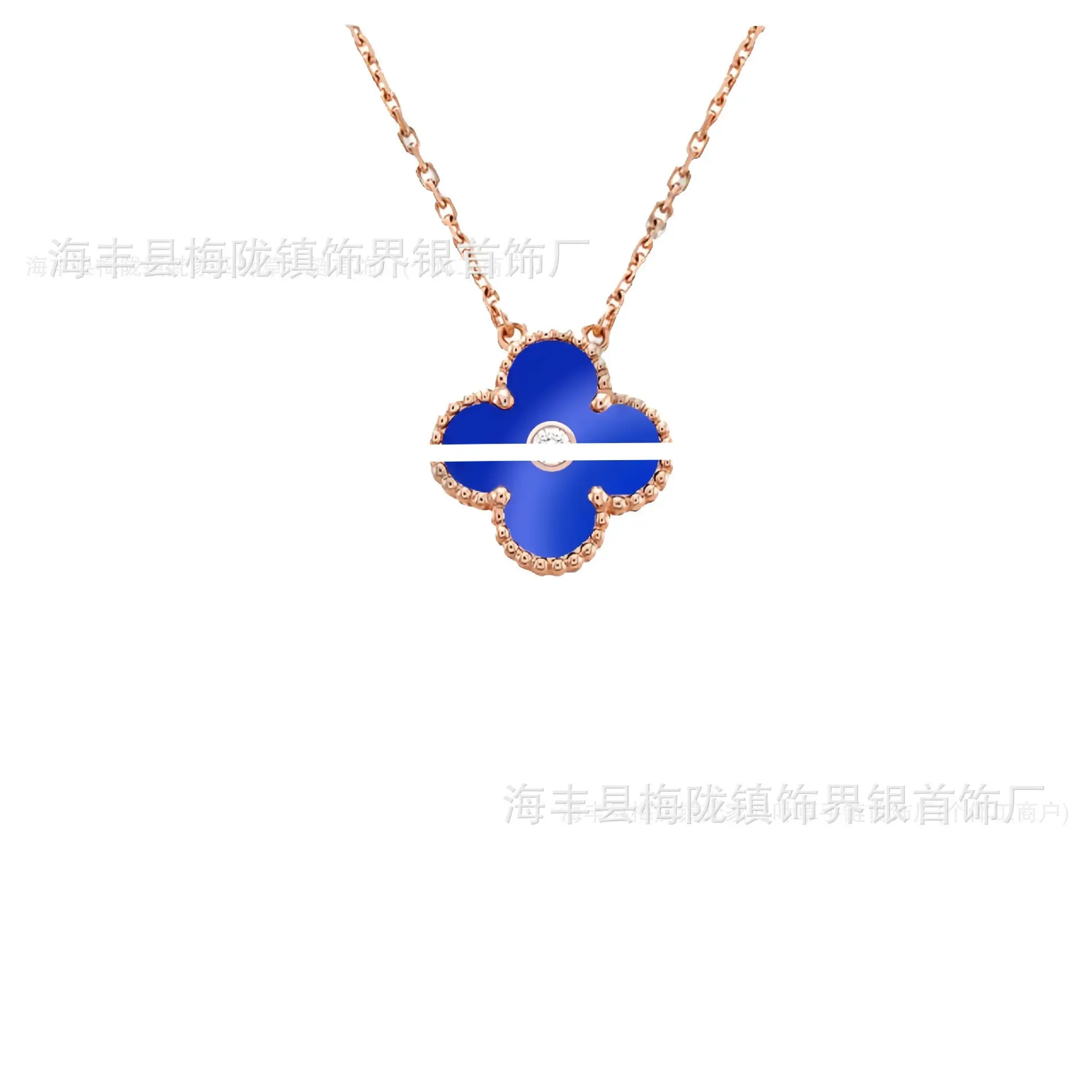 Four-Leaf Clover Necklace for Women 18K Gold Rose Gold