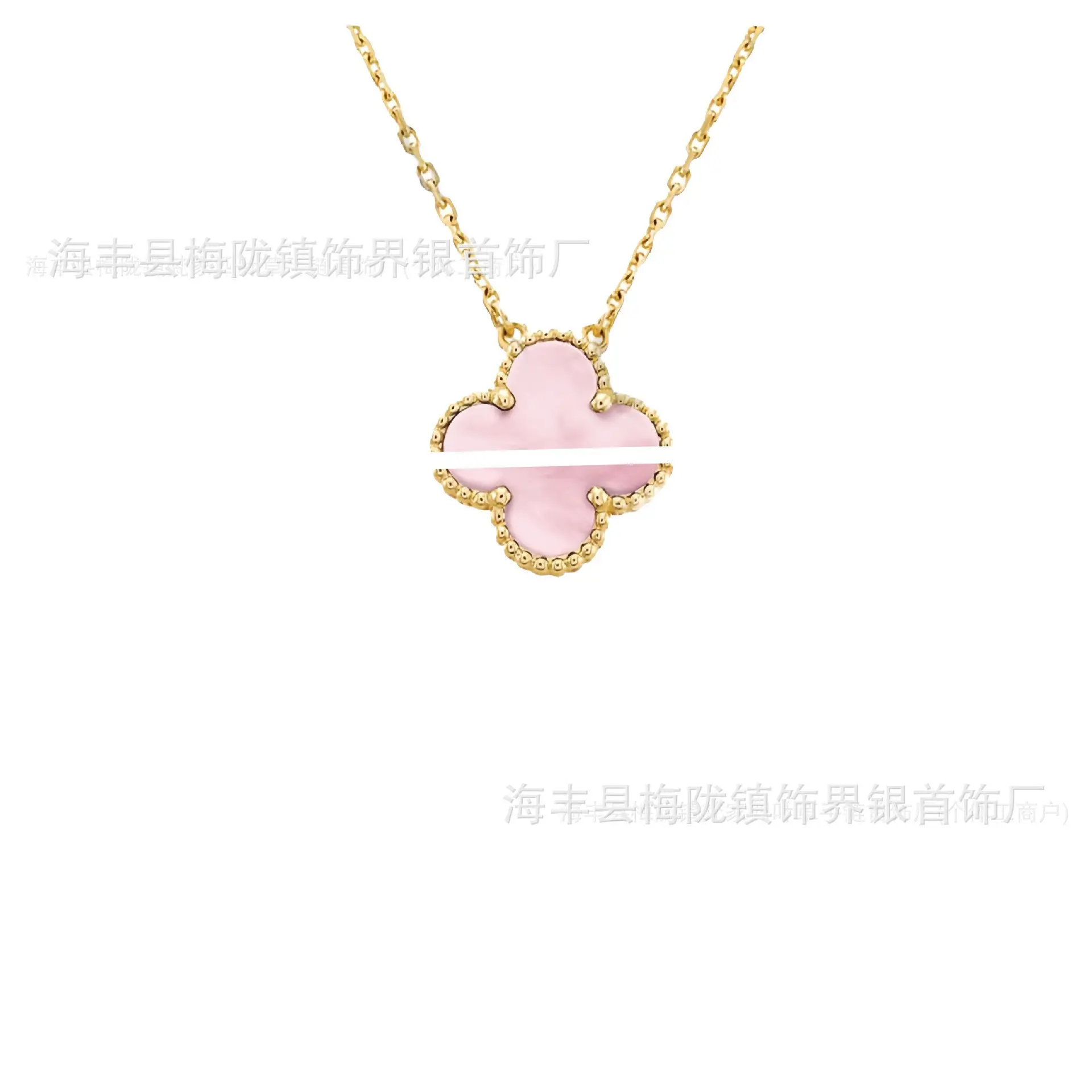 Four-Leaf Clover Necklace for Women 18K Gold Rose Gold