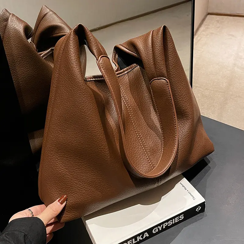 Brown Leather Crossbody Tote Bag for Women - Image 7