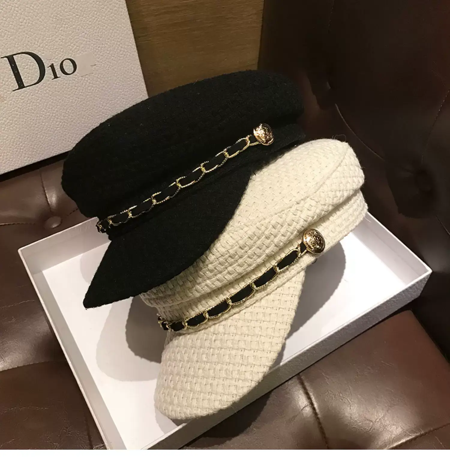 Japanese-Style Flat Top Navy Cap for Women — feature 1