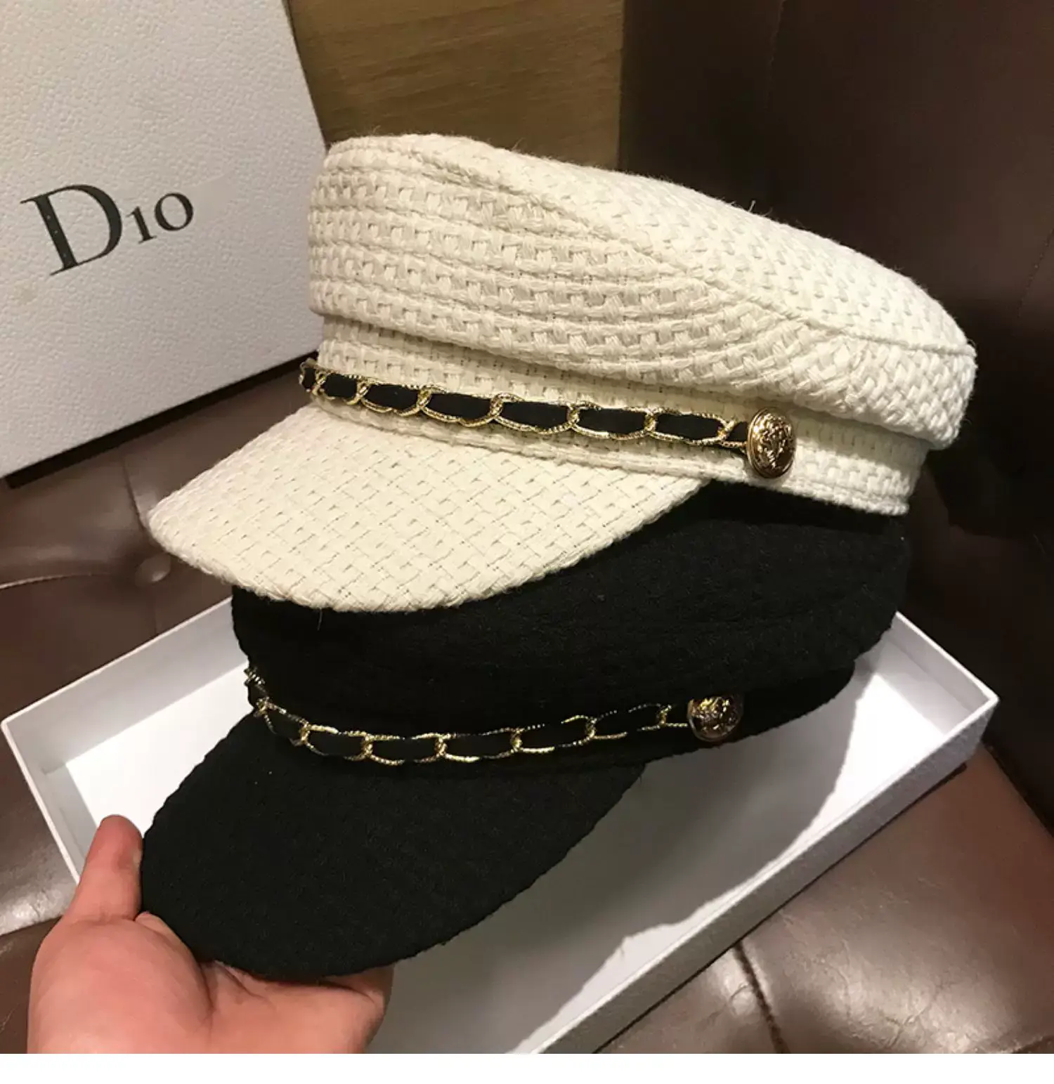 Japanese-Style Flat Top Navy Cap for Women — feature 2