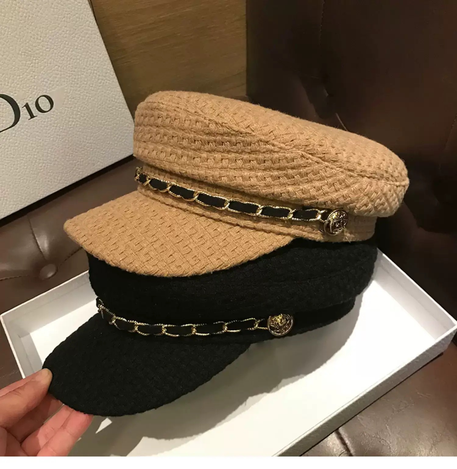 Japanese-Style Flat Top Navy Cap for Women — feature 3