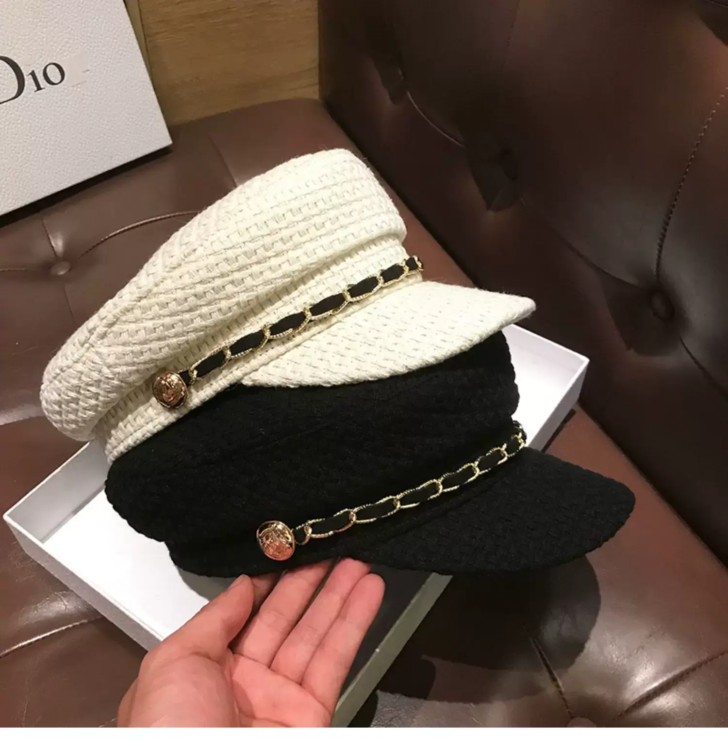 Japanese-Style Flat Top Navy Cap for Women — feature 4